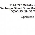 Case IH 914A 72” Mid-Mount Rear Discharge Direct Drive Mower for D(DX) 25 29 33 Tractors Operator’s Manual Instant Download (Publication No.86620800)